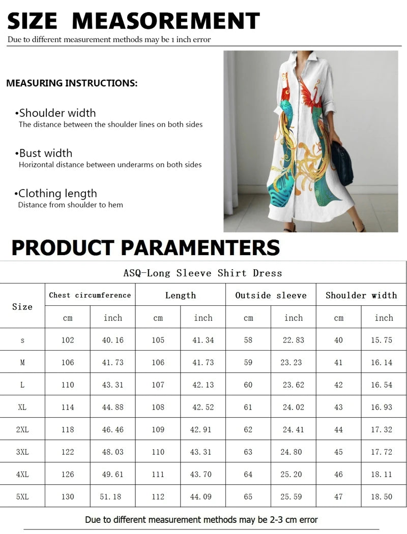 Women's Shirt Dress 2023 Trendy Patchwork Vintage Spot Print Shirt Fall Out Office Dress Loose Casual Lapel Pocket S-5Xl