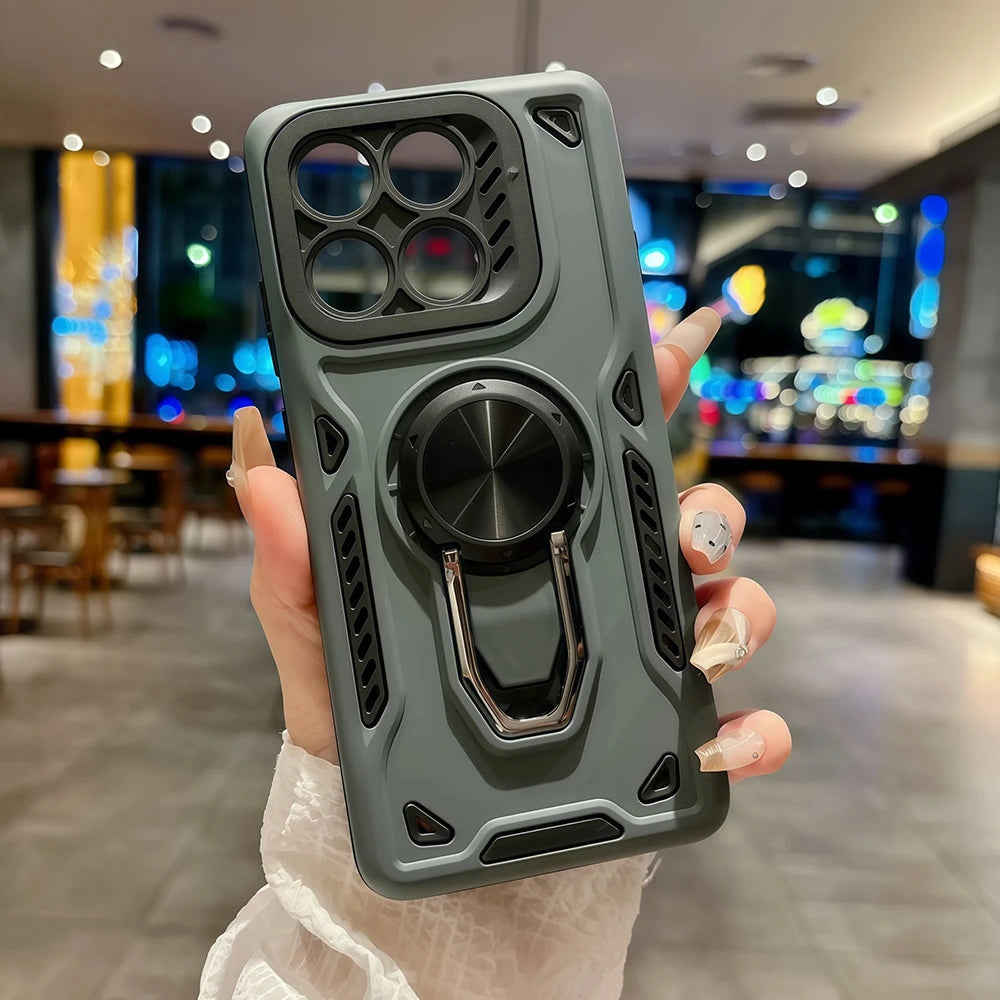 2 in1 360° Rotating Metal Ring Stand Holder Case for Motorola Moto Edge 60 70 60Pro G56 G86 G06 G67 Power Shockproof Armor Cover