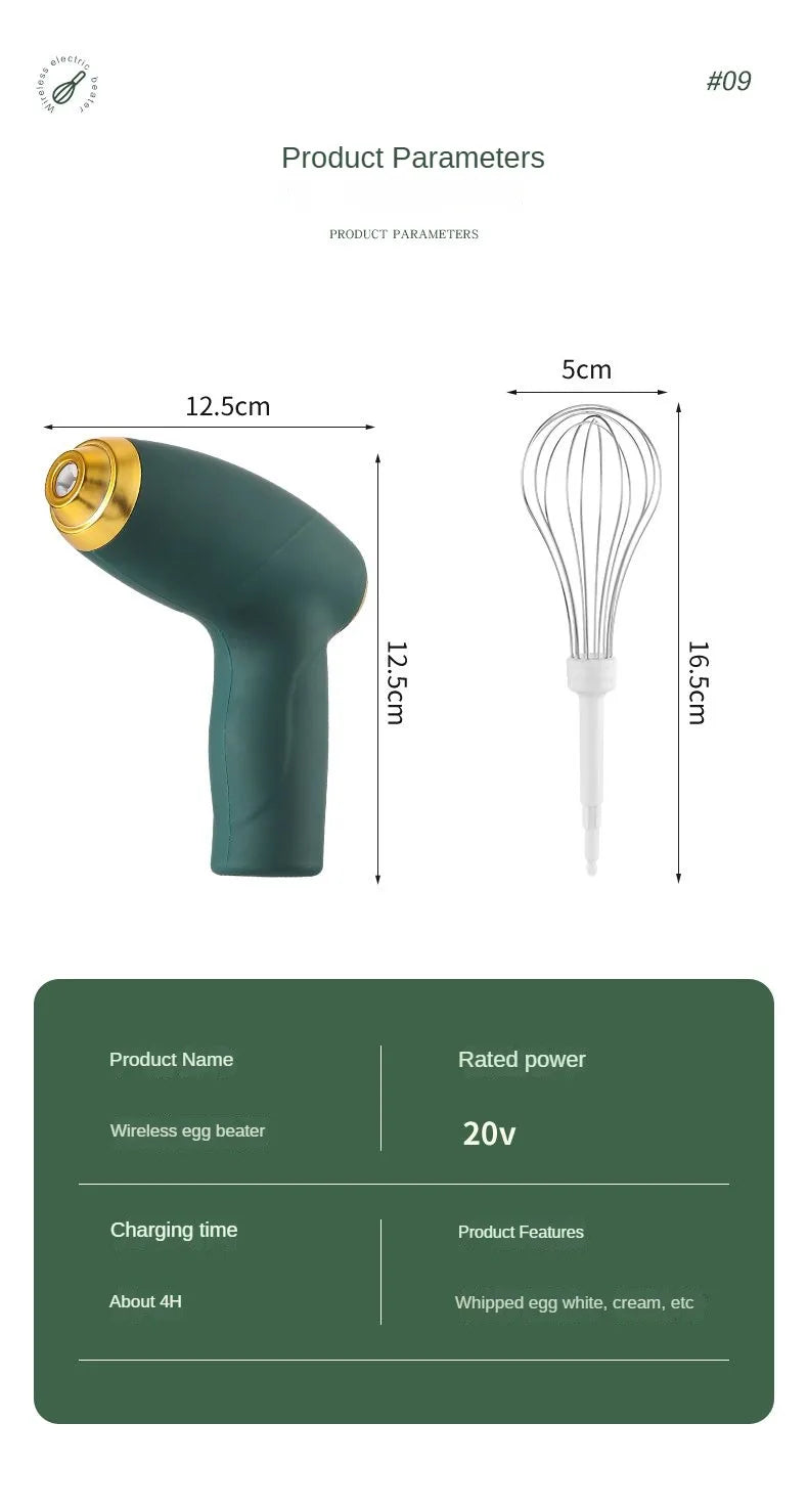 1 Electric Mixer, Egg Beater, Double Stick, 3-Speed Gun Style Cake Cream Mixer, Batter Mixer, Food Mixer