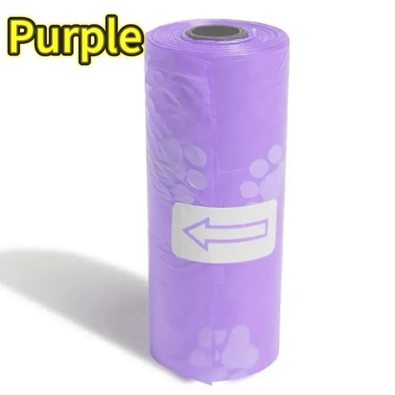 5/10/20/50rolls Random Color Cartoon Paw Graphic Dog Poop Bags Pet Poop Bags Leak-Proof Dog Waste Bags for Pet Supplies Tools