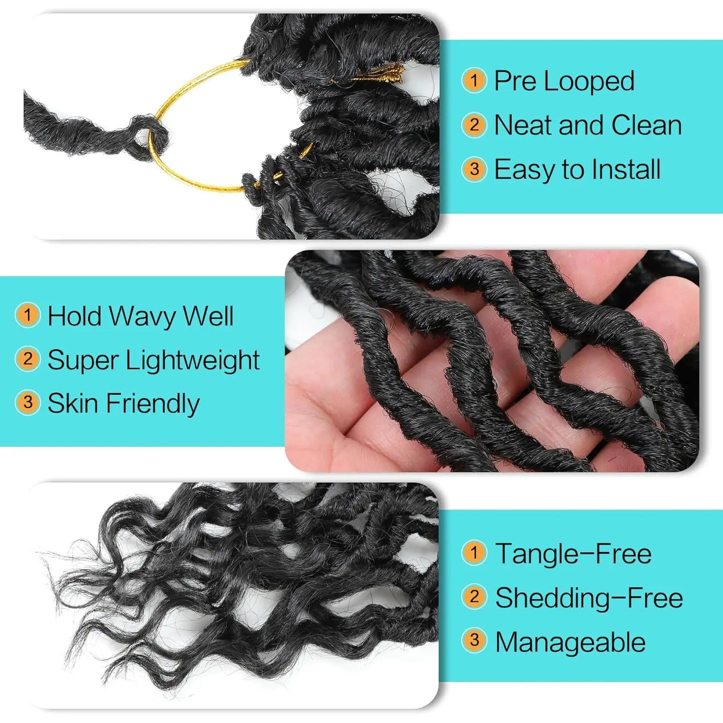 12-24inch Goddess Locs Crochet Hair Goddess Faux Locs Synthetic Crochet Hair For Women Pre Looped Faux Locs With Curly Ends