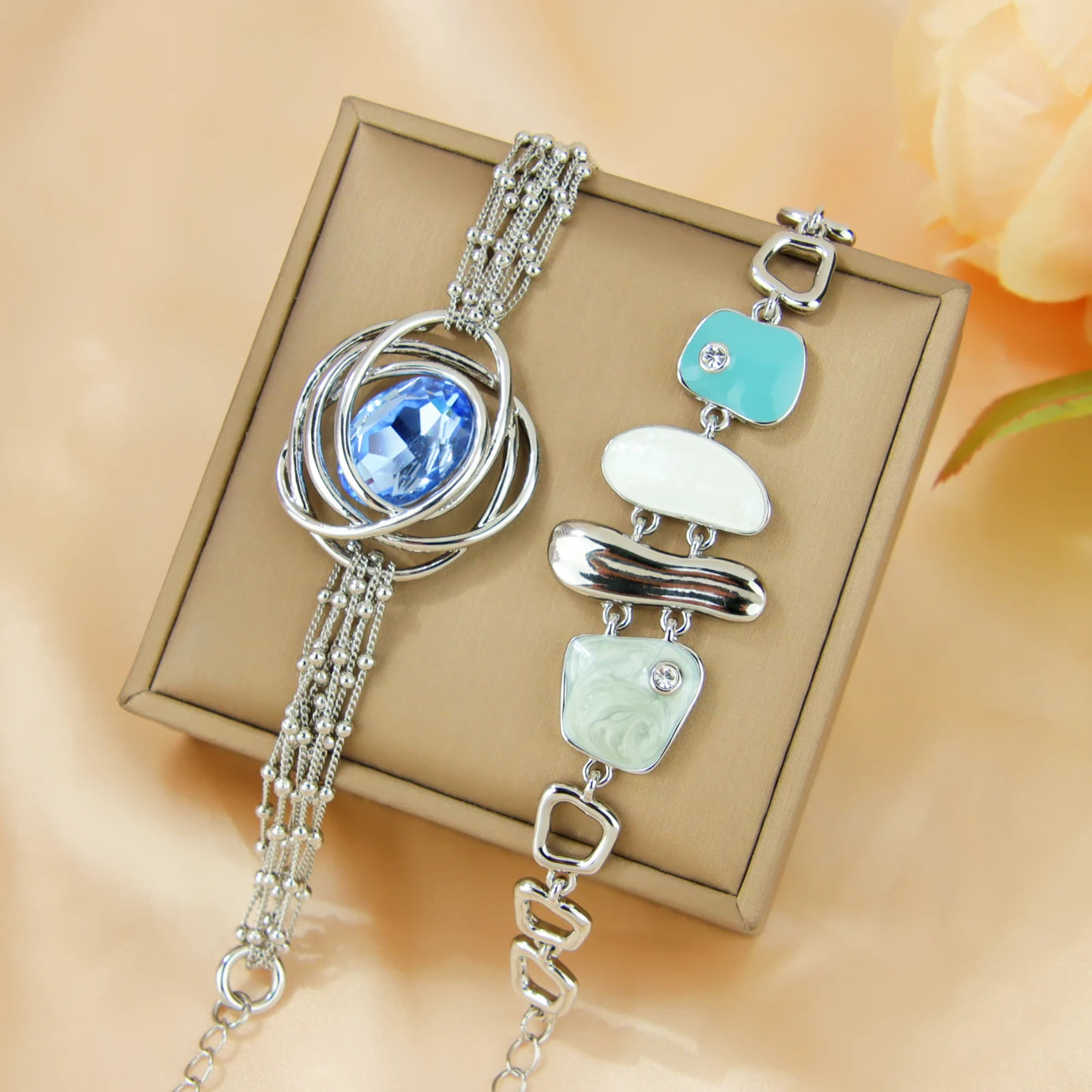 Italian Fashion Colored Crystal Bracelet Europe Bohemian Handmade Chains Brazilian Women Prom Party Statement Jewelry