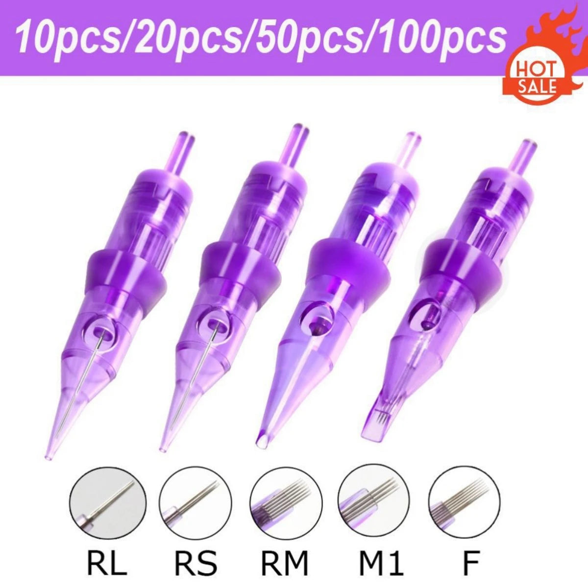 10Pcs 1/3RL PMU Tattoo Cartridge Needle Round Liner Disposable Sterilized Safety Needle 0.18/0.25mm For Permanent Makeup Eyebrow
