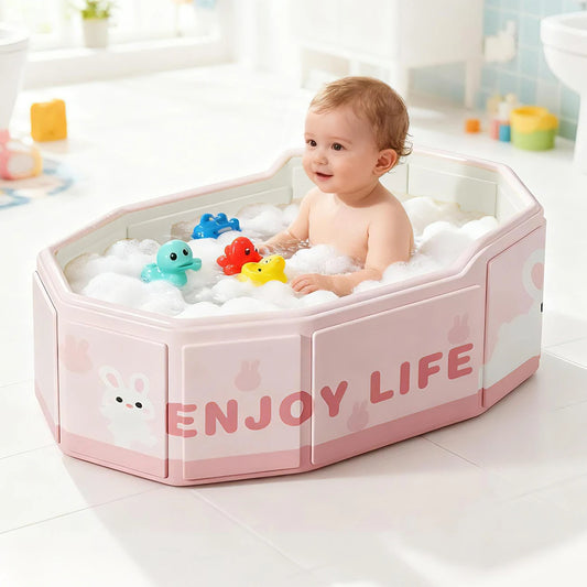 1PC Portable Collapsible Baby Bathtub - Foldable SpaceSaver for Newborns to Toddlers Home Travel Easy to Store