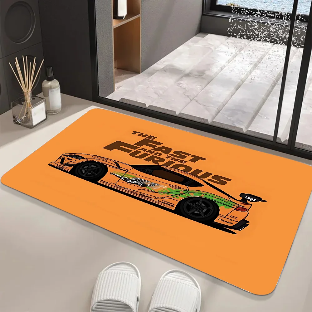 JDM Car Floor Mat Graphic Printed Flannel Doormats For Bathroom Kitchen Entrance Carpet Home Decor