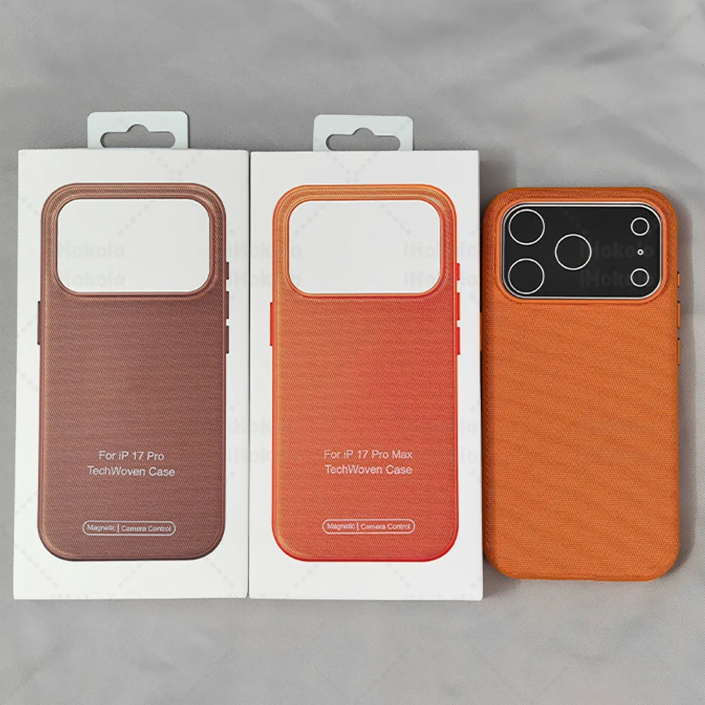 Original Tech Woven Case Magnetic Cover For IPhone 17 Air 16 15 14 13 Pro Max Camera Control Case For Magsafe Wireless Charging