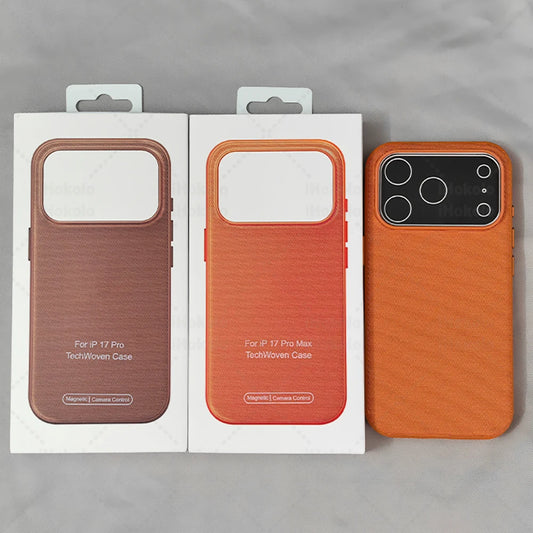 Original Tech Woven Case Magnetic Cover For IPhone 17 Air 16 15 14 13 Pro Max Camera Control Case For Magsafe Wireless Charging