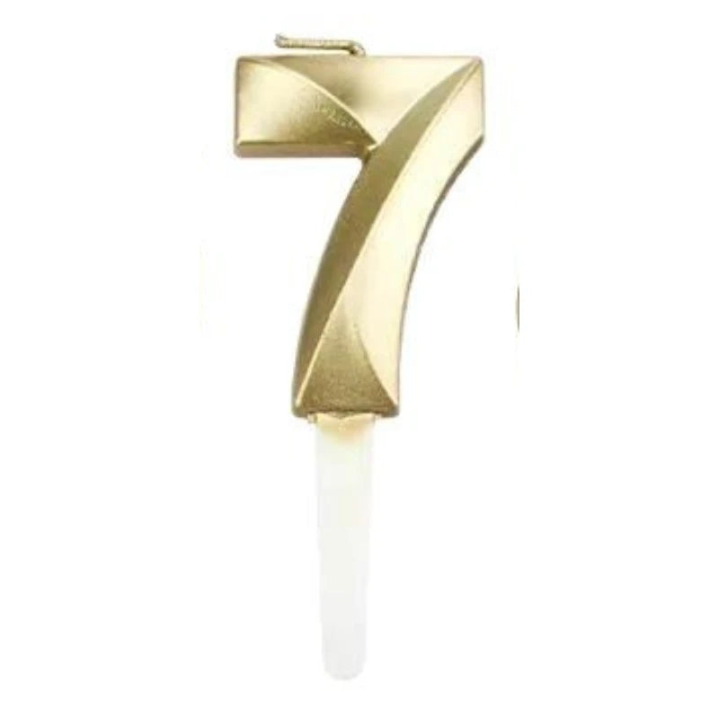 3D Gold Diamond Number Candles – Large Birthday Cake Topper for Wedding Anniversary & Party Home Celebration