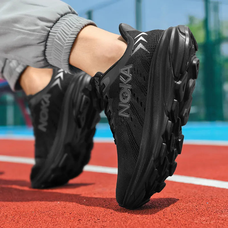 Men's Running Shoes Jogging Breathable Mesh Cushioning Non-Slip Outdoor Shoes Couple Trainer Race Sneakers