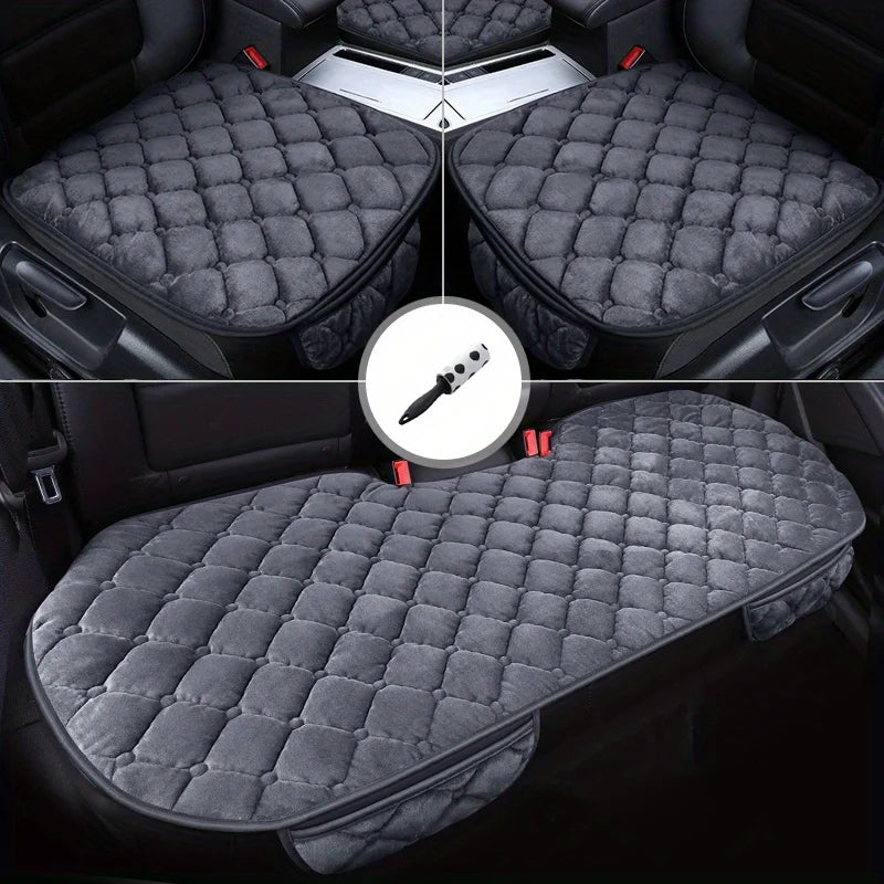 3pcs/set Pet Car Seat Covers With Pet Hair Remover, Car Seat Cushion Warm Seat Cushion Pad For Dogs