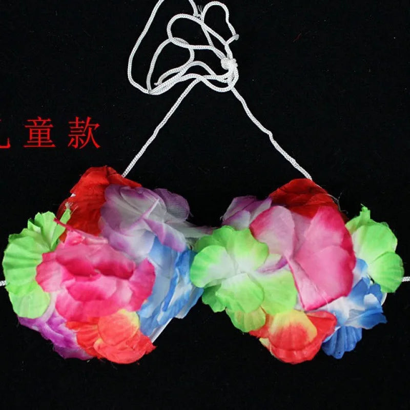 Halloween length30cmHula dance costume with garland for performance, Hawaiian children's hula outfit