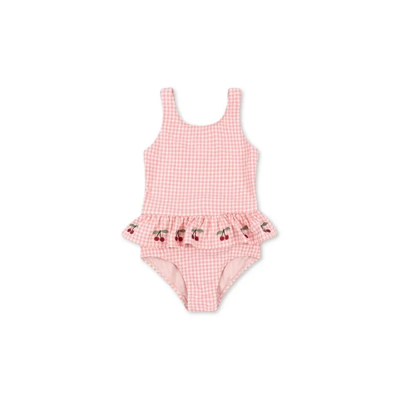 Girl Swimwears Checkered Cherry Baby  Swimwear  Kids Vacation Sunscreen Swimsuits Bikini Teen Swimsuit for Girls Bikinis  Mayo