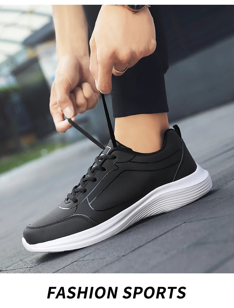 2024 New Sneakers Men Casual Shoes Comfotable Lightweight Men High Quality Running Shoes Outdoor Waterproof Leather Sport Shoes
