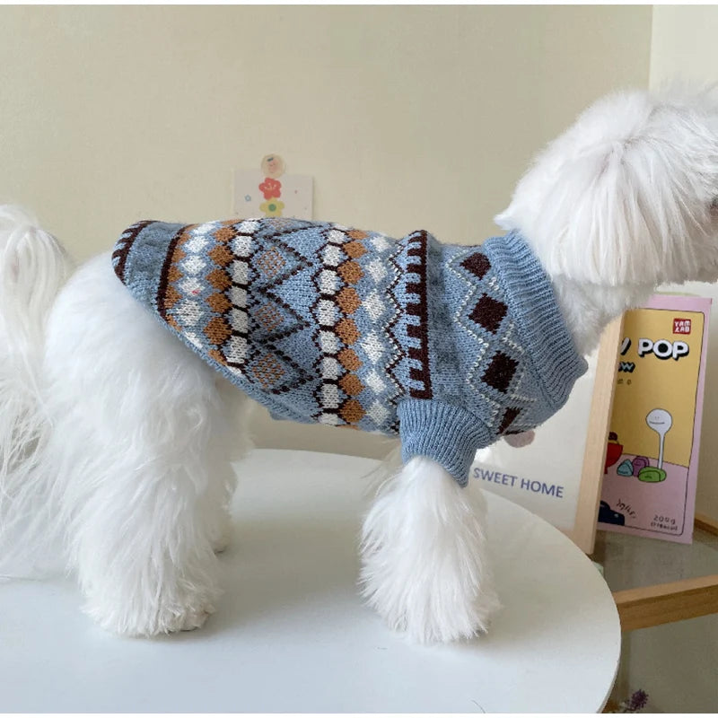 Bohemia Dogs Sweater Wiener Autumn Hand-knitted Soft Coat For Badger Dog Thicken Warm Loungewear Dachshund Small Mid Dog Clothes