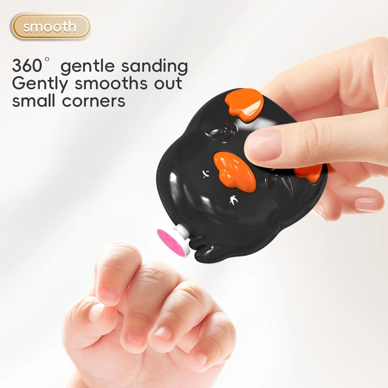 Baby Electric Nail Trimmer Safe Infant Nail File Clipper Set Newborn Toddler Quiet Manicure Pedicure Kit with Grinding Heads