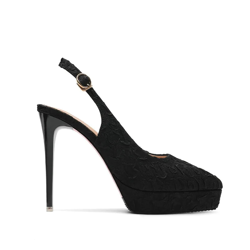 Sexy Mary Jane Heels Women OL High Heels Black Nude Pumps Women Shoes High Heel 12cm Pointed Toe Platform Heels Womens Shoes