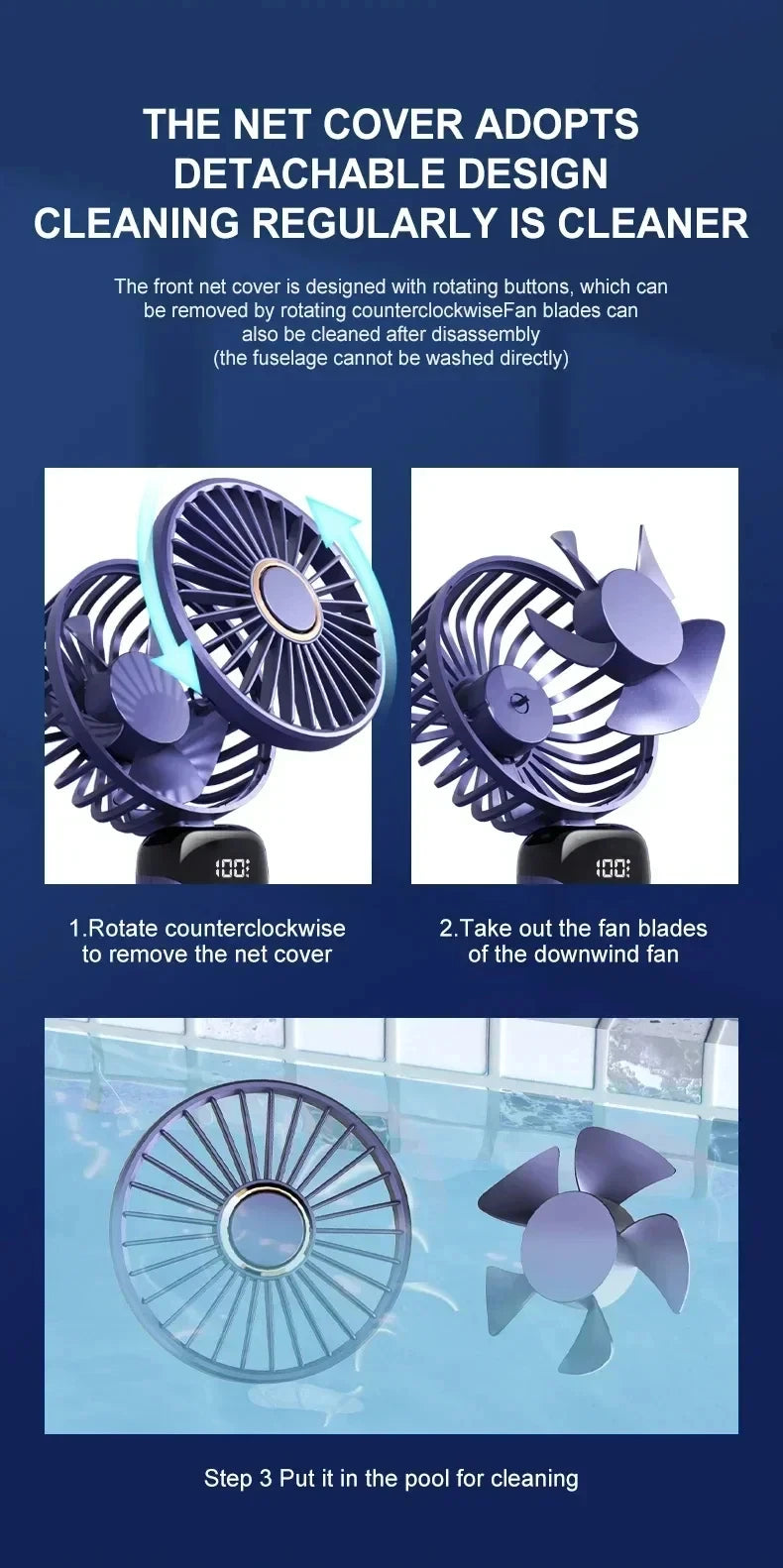 5-Speed Portable Handheld Mini Fan Foldable Neck Hanging Fans USB Rechargeable Fan with Phone Stand and Display Screen fan
