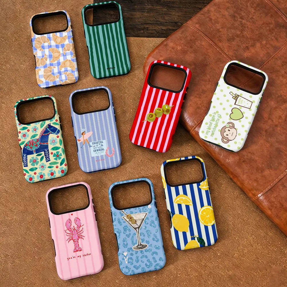 Ins Design Line Animal Patterns Phone Case for iPhone 17 16e 16 15 14 13 12 11 8 Air Pro Max Plus Luxury Double-layer Back Cover