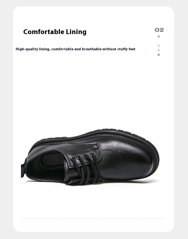 2025 New British-style Black Casual Leather Shoes for Men's Business Formal Wear Large-sized Work Shoes Trendy Size 48
