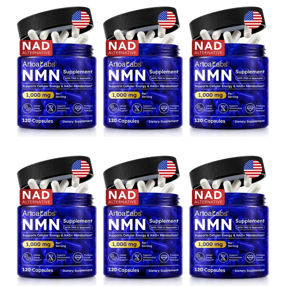 ArtoaLabs NMN Capsules 1000mg with TMG & Quercetin Supports Anti Aging, DNA Repair, NAD+ Metabolism, Cellular Energy | 120 Count