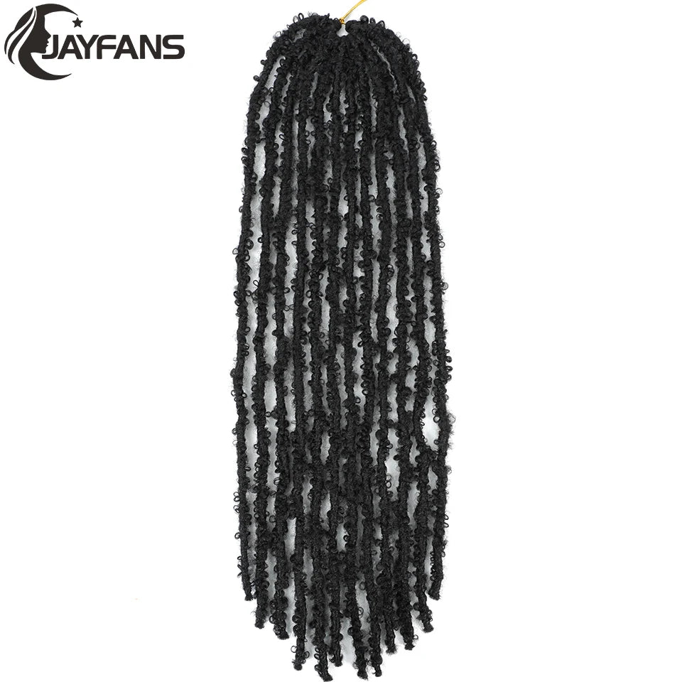 18 24 Inch Butterfly Locs Crochet Hair Extensions Synthetic Distressed Butterfly Soft Locs Crochet Braids Hair for Black Women