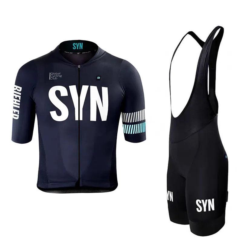 SYN Summer cycling clothes men's jerseys road cycling short sleeved sets bibs quick drying clothes breathable cycling shirt