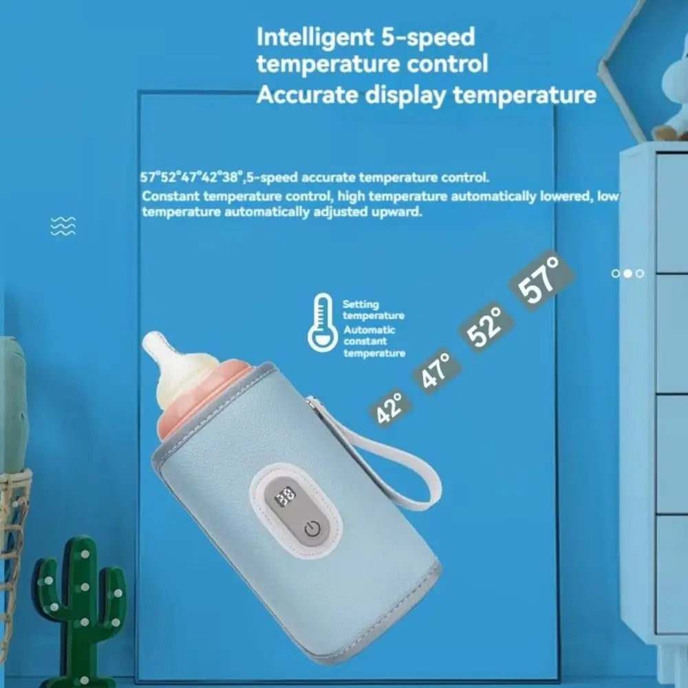 Digital Baby Bottle Warmer 5 Levels Type-C Milk Bottle Insulation Cover LED Display Heating Bottle Thermal Heater Infants