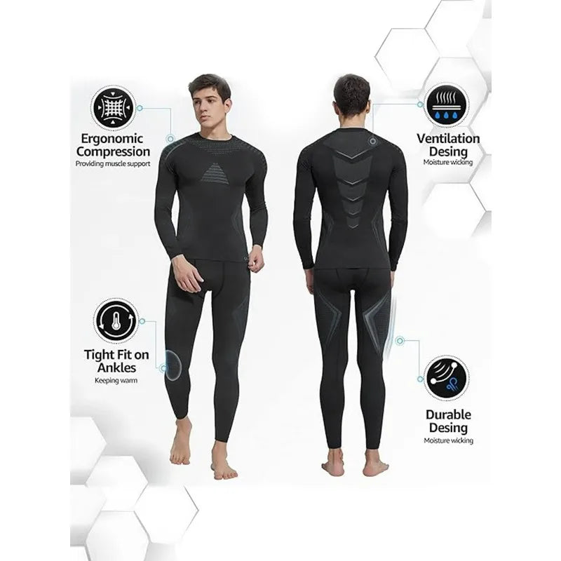 Outdoor Skiing Quick-drying Clothes Running Jumping Skiing Sportswear Moisture-wicking Thermal Underwear Functional Set