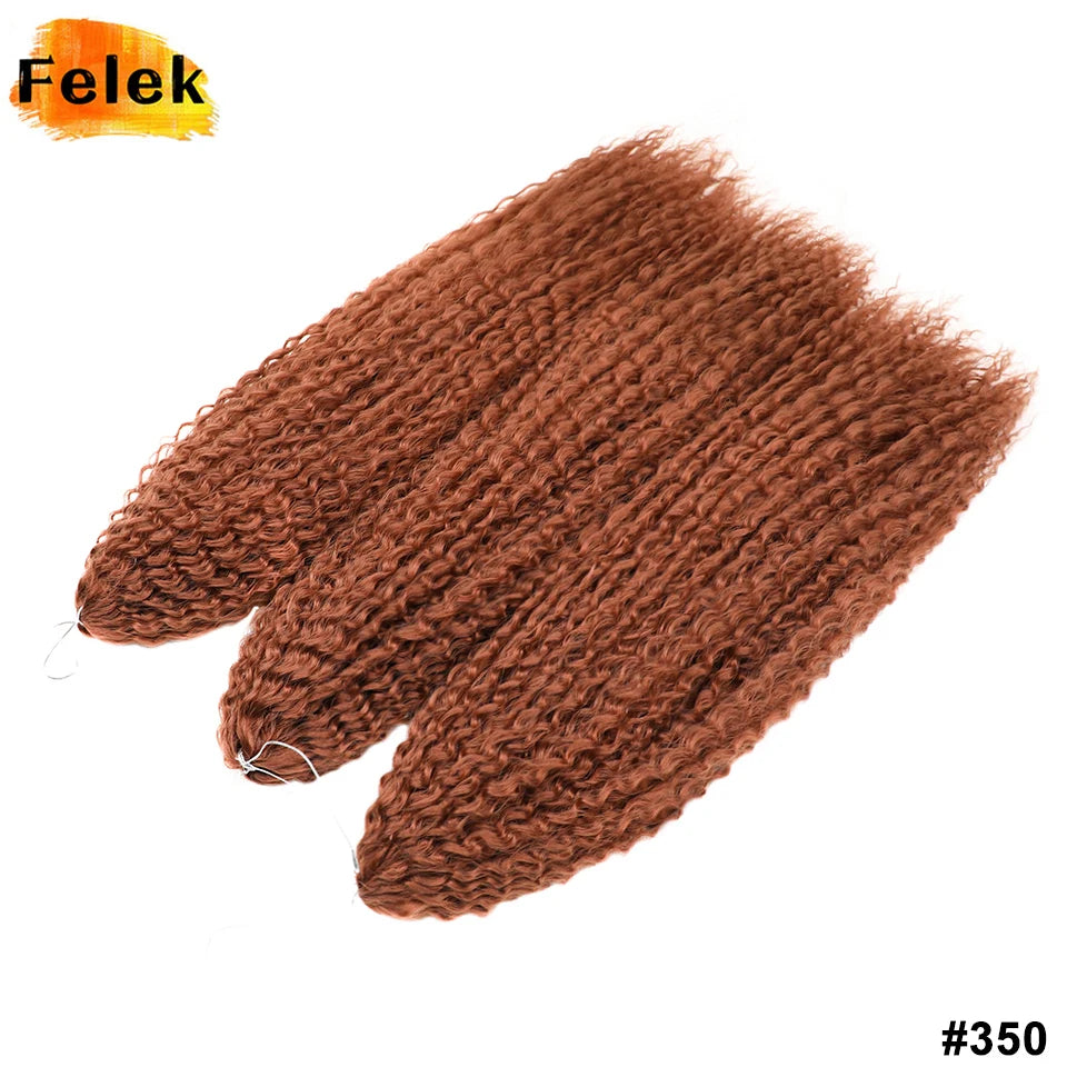 3-7Pcs Synthetic Brazilian Crochet Braids Hair for Women 20-28" Ombre White African Curls Kinky Curly Braiding Hair Extensions