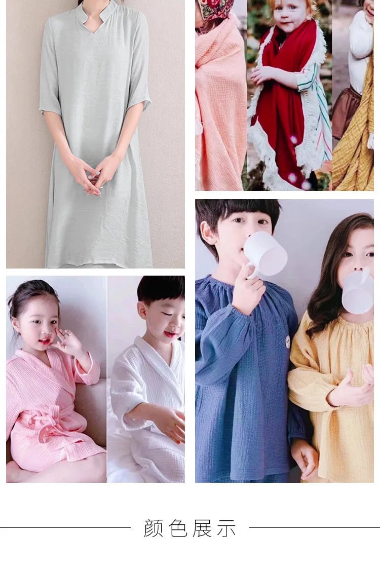 Double Layer Gauze Fabric 100% Cotton Crepe Sewing Fabric Soft For DIY Baby Dress Muslin Throw Blanket Bath Towel Napkin Cloth