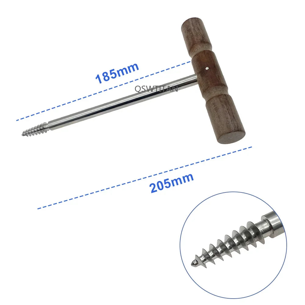 1pcs Hip Joint extractor Femoral head extractor T Wooden handle silicone Orthopedic Veterinary Instrument