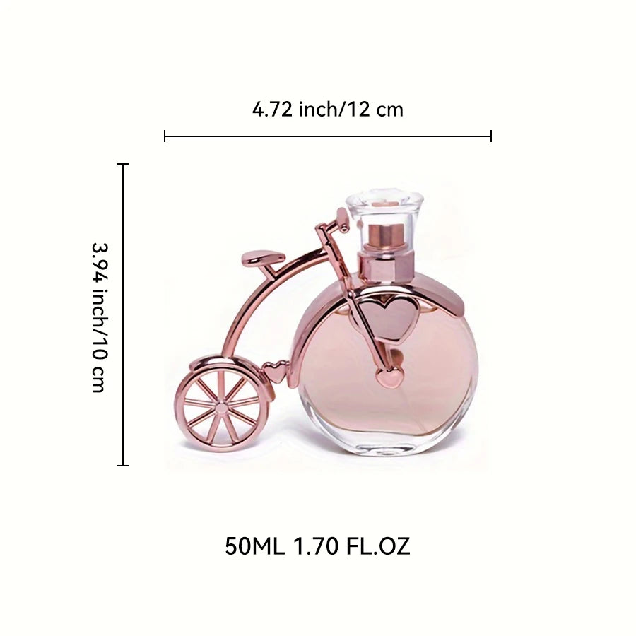 50ML 1.7FL.OZ Original Perfume Whimsical Bicycle Shape Eau De Parfum for Women Floral Fruity Longlasting Idea Romantic Gift