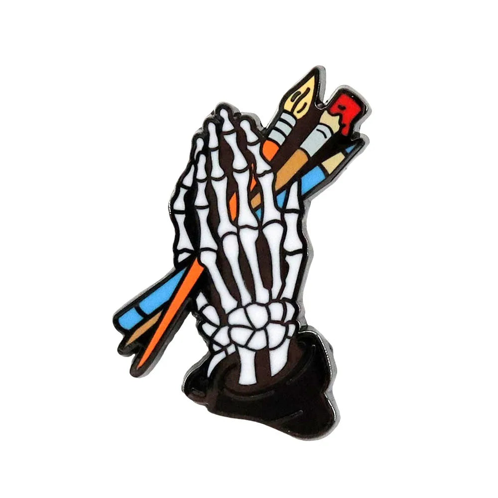 Horror Halloween Costume Accessories Cartoon Skeleton Ghost Enamel Pin Men's Backpack Badge Clothes Accessories Wholesale