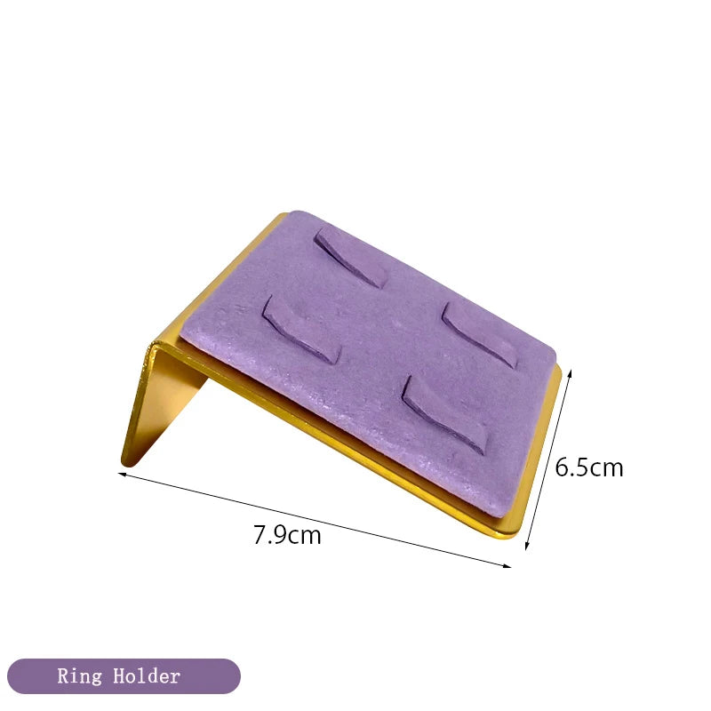 Metal Jewelry Display Stand ,Purple Velvet Organizer Props,Rings Necklaces Bracelets Holder for Trade Show,Store Window Storage