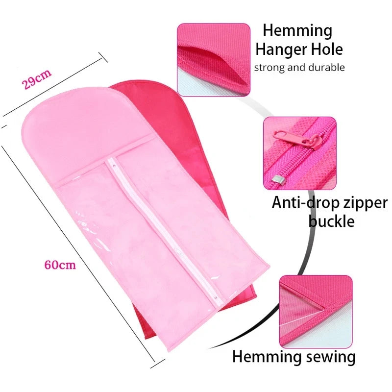 1/3/6pcs Premium Wig Storage Bags with Sturdy Metal Hangers - Black Transparent Design for Multiple Wigs & Hair Extensions