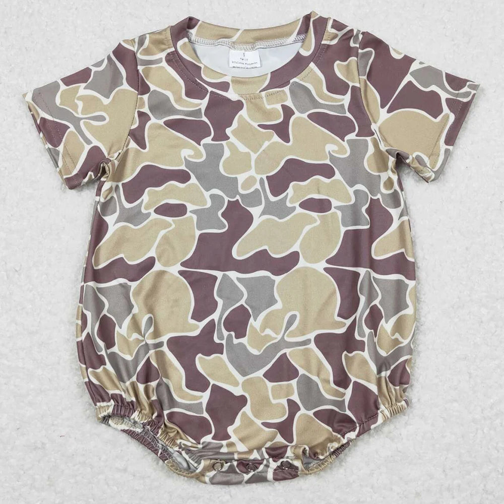 Hot Sale Kids Designer Clothes Boys Camo Branches Short Sleeve Rompers Boutique Infant Baby Boys Rompers Toddler Boy Jumpsuits