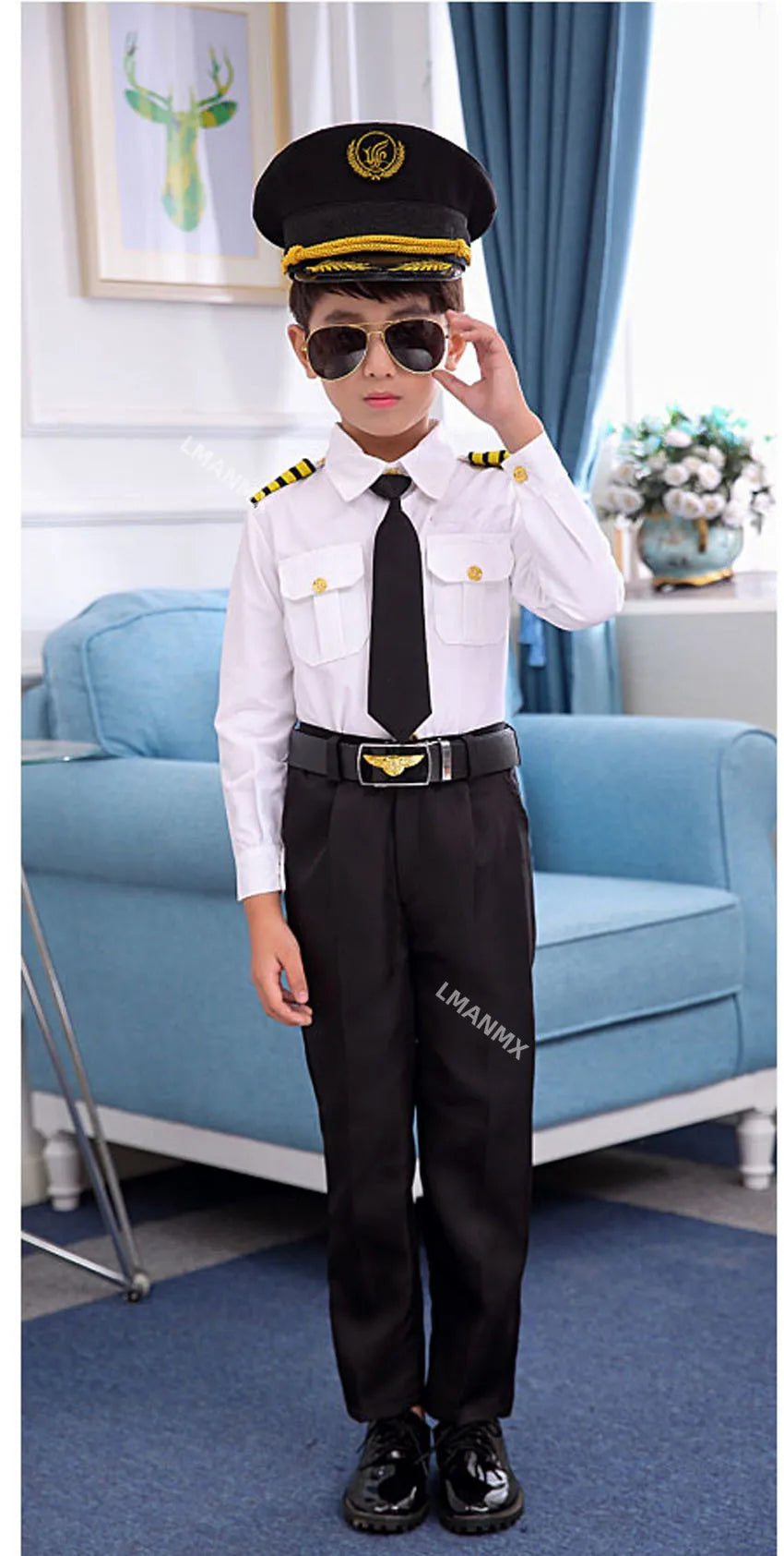 Halloween Pilot Cosplay Costumes For Kids Boys Birthday Gift Girls Flight Attendant Fancy Dress Military Performance Uniform