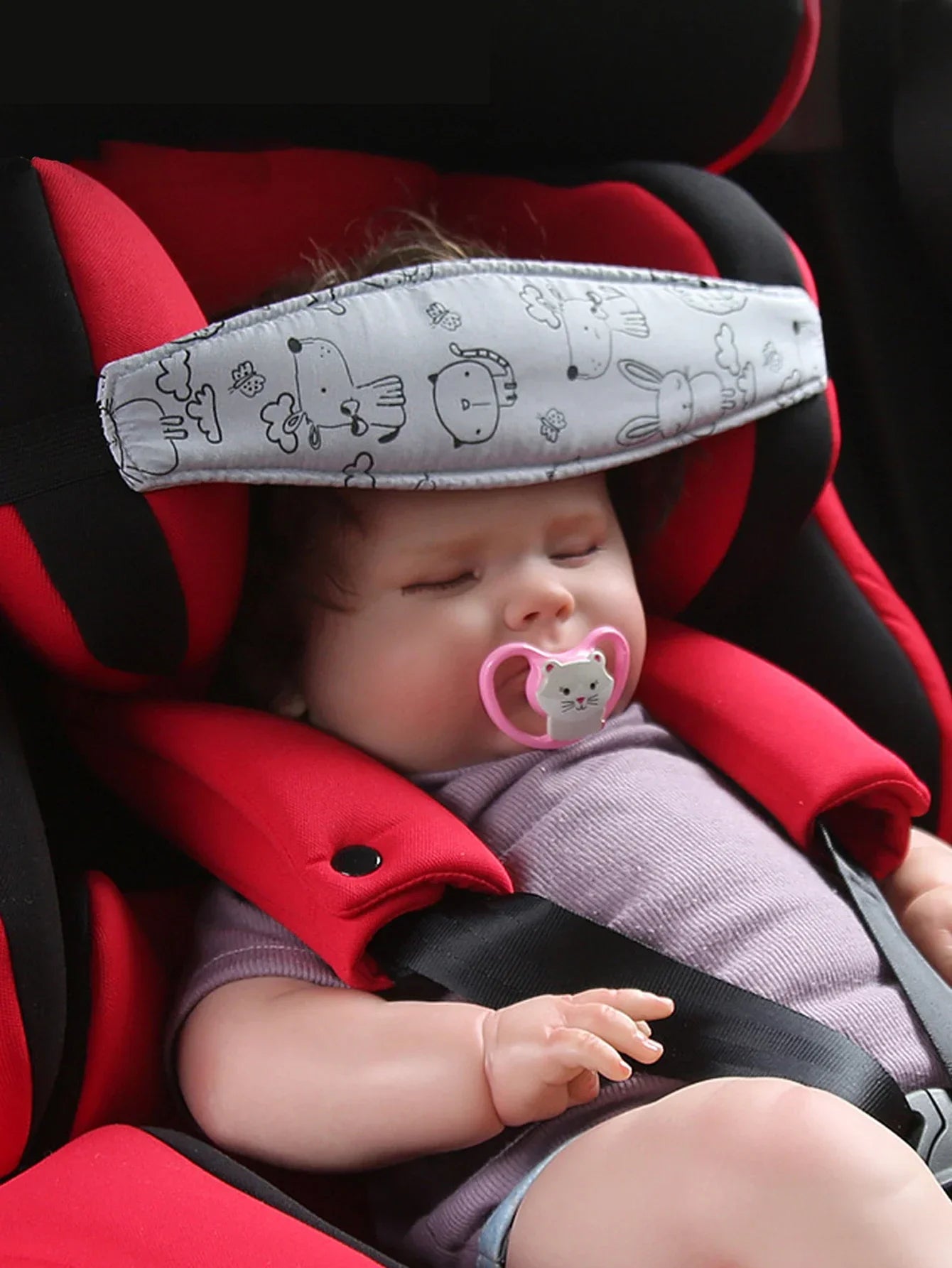 Baby Head Fixation Belt Car Seat Head Support Pushcart Fixation Belt Adjustable Sleep Positioner Baby Safety Pillow