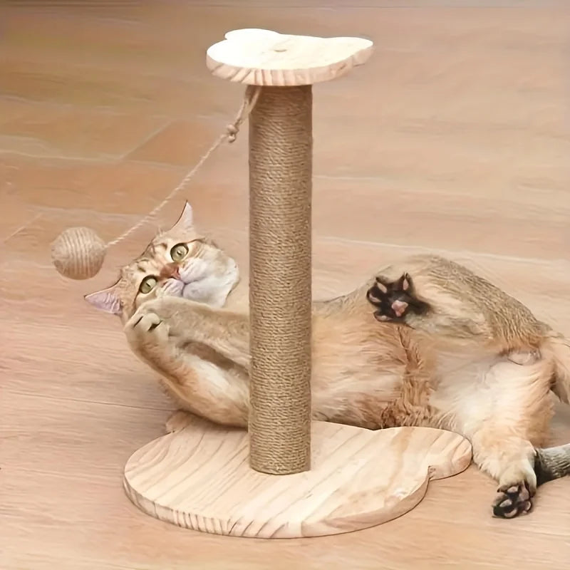1 Set Cat Scratching Ball Toy: Kitten Sisal Rope Claw Grinding Scratcher - Vertical Design