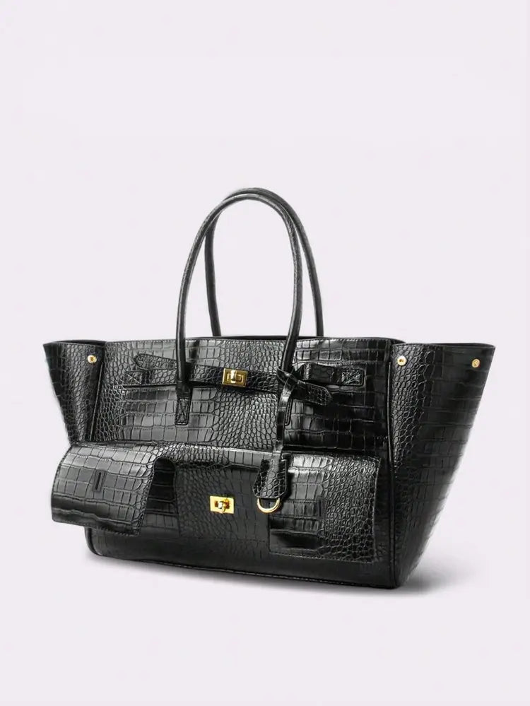 Luxury Leather Diaper Bag For Women Minimalist Design Handbag Elegant Classic Commuter Large Capacity Bag