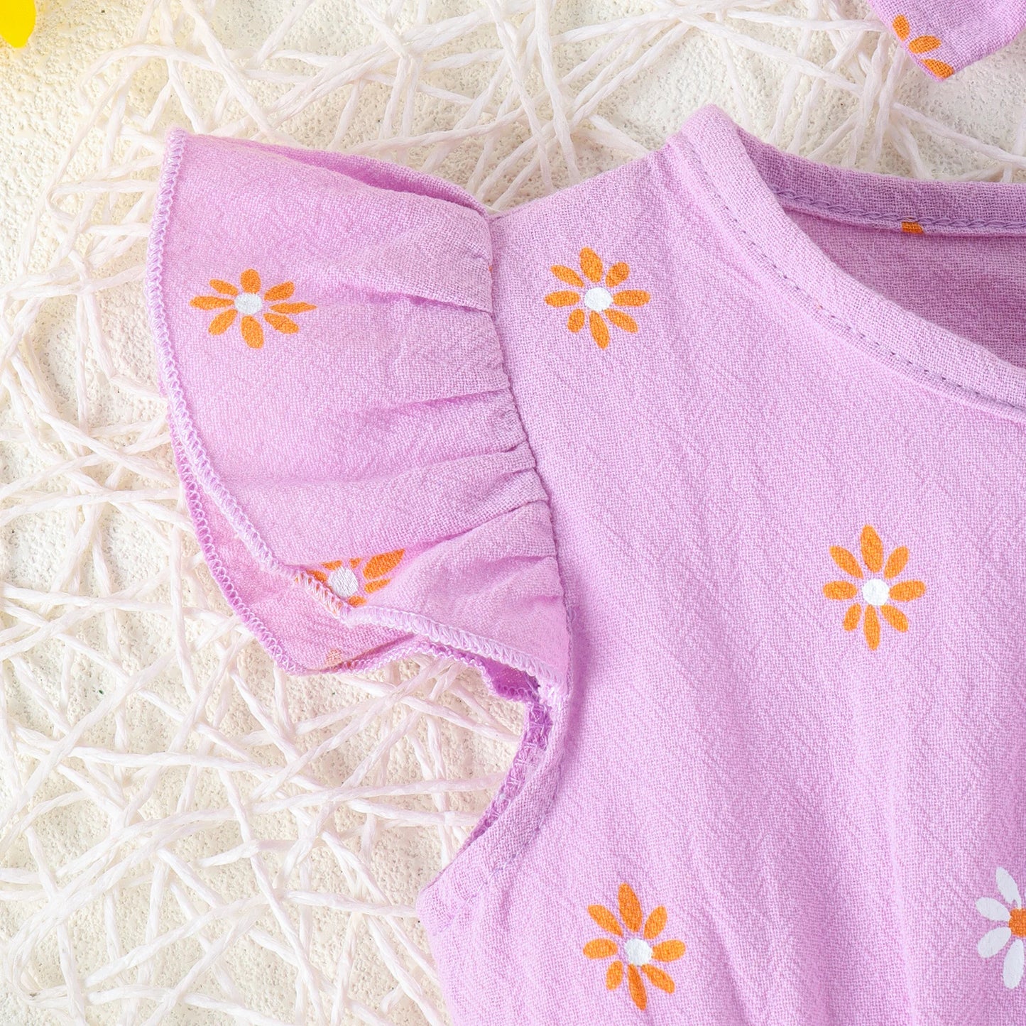 2PCS Summer 0-2 Years Old Comfortable Fashion Cute Baby Girl Multi-Color Printed Flower Jumpsuit + Bow Head Estimate