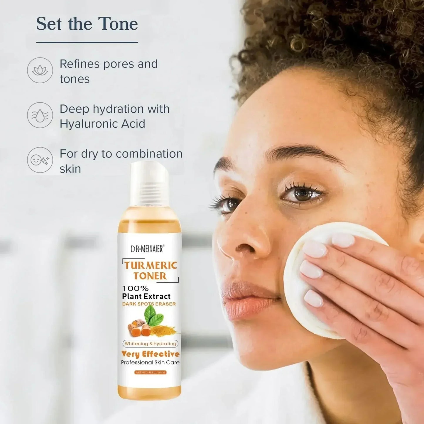 2pcs Turmeric Toner Lightening Skin Dark Corrector Moisturizing Face Serum Vitamin C Ginger Essence Korean Cosmetics Beauty
