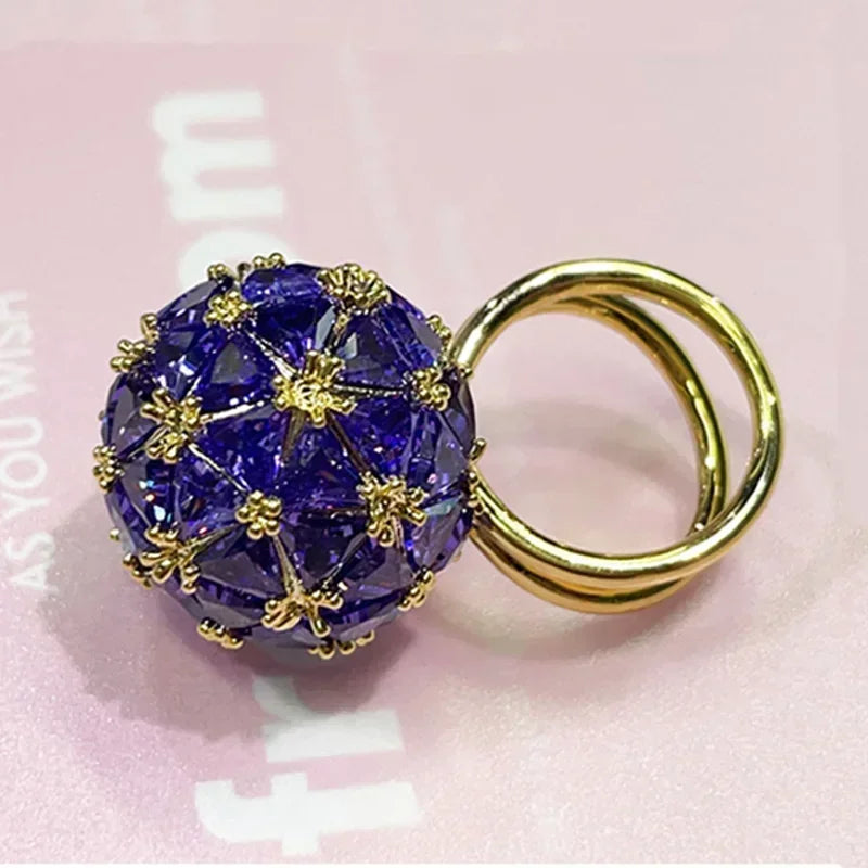 Original 2025 New Magic Cube Ring Party Gift Luxury Fine Jewelry Charm Green Crystal Fashion Women Attending Cocktail Party Ring