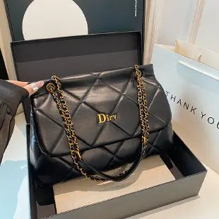 Square Vintage Leather Crossbody Bag Women Handbag Designer Shoulder Tote Purse Classic Diaper Bag