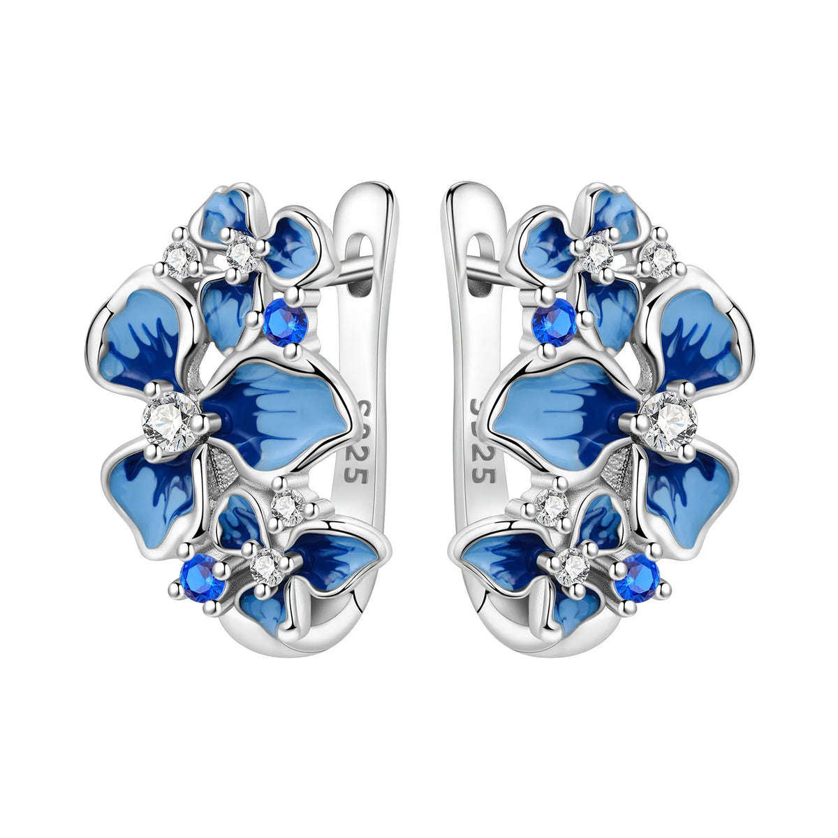 925 Sterling Silver Needle Iris Flower Hoop Earrings for Women Original Elegant Versatile Jewelry Birthday Party Fine Gift 2026