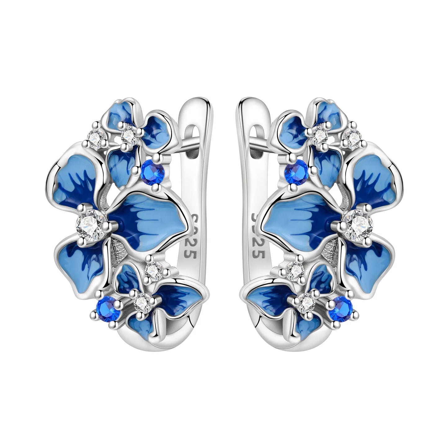 925 Sterling Silver Needle Iris Flower Hoop Earrings for Women Original Elegant Versatile Jewelry Birthday Party Fine Gift 2026