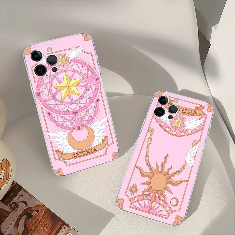 Card Captor Sakura Cartoon Phone Case Phone Case For IPhone 17 16 15 Plus 14 13 Mini 12 11 Pro Max Soft Shell Cover