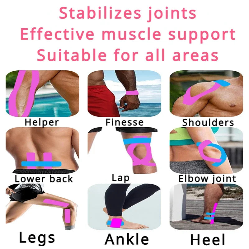 Sports Waterproof Kinesiology Tape Stickers Athletic Bandage  Protector Strapping Pain Relief Tennis Gym