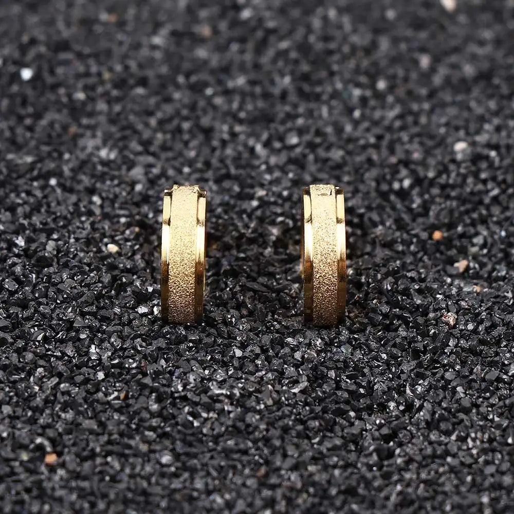 Mens Huggie Fashion Earring Man Jewelry Gold Simple Circle Hoop Earrings Polish