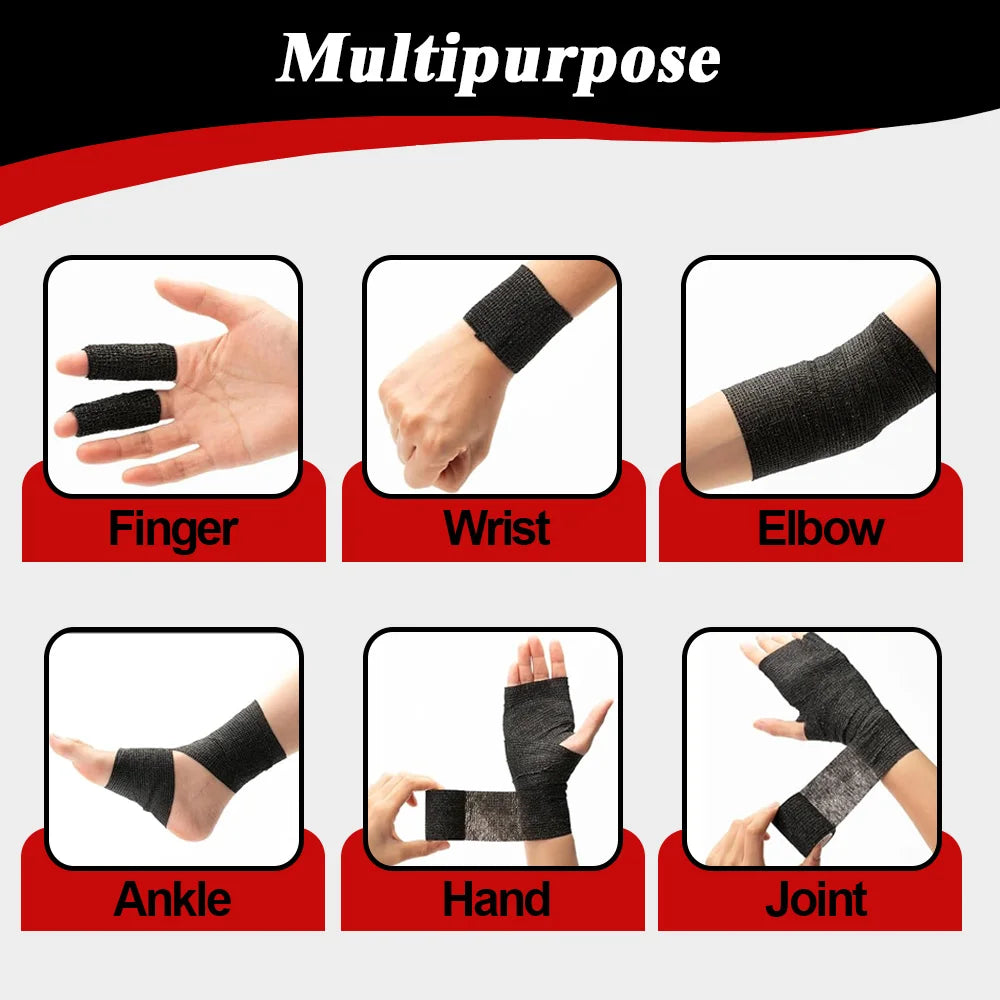 96/48/24/12/6/2pcs BlackTattoo Grip Tape Wrap Elastic Bandage Wrap 5cm/2.5cm for Tattoo Grip Tube Tattoo Pen Machine Supply